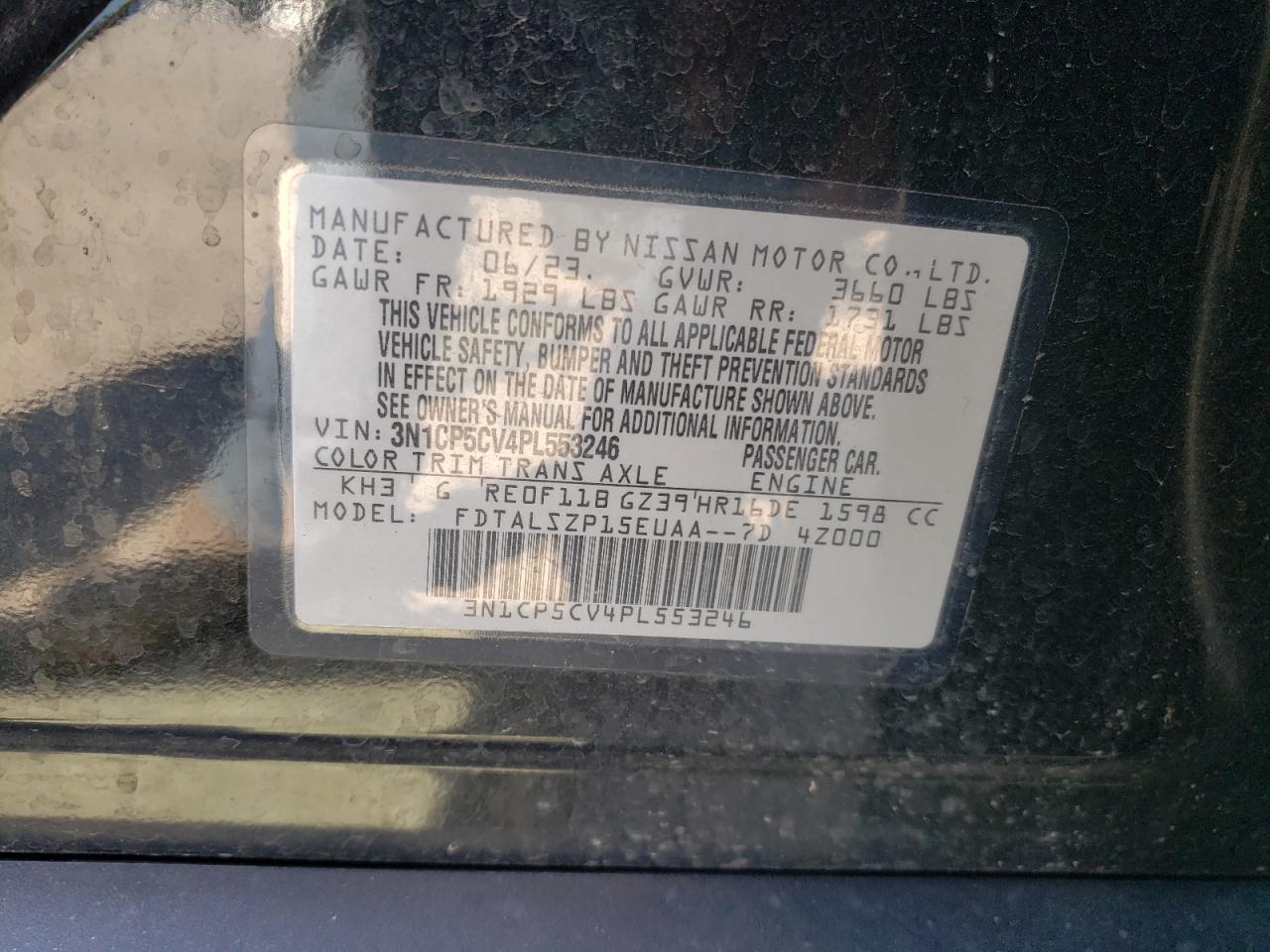 3N1CP5CV4PL553246 NISSAN KICKS 2023