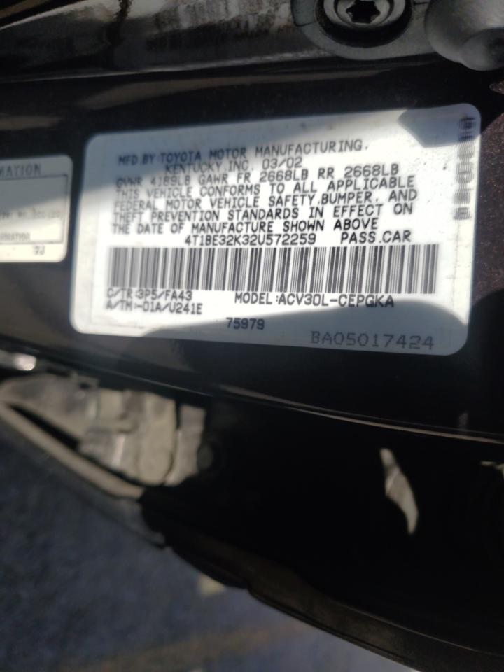 4T1BE32K32U572259 2002 Toyota Camry Le