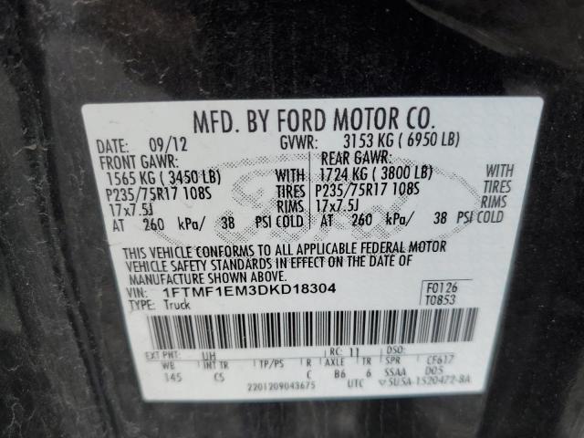 2013 Ford F150 VIN: 1FTMF1EM3DKD18304 Lot: 52902454