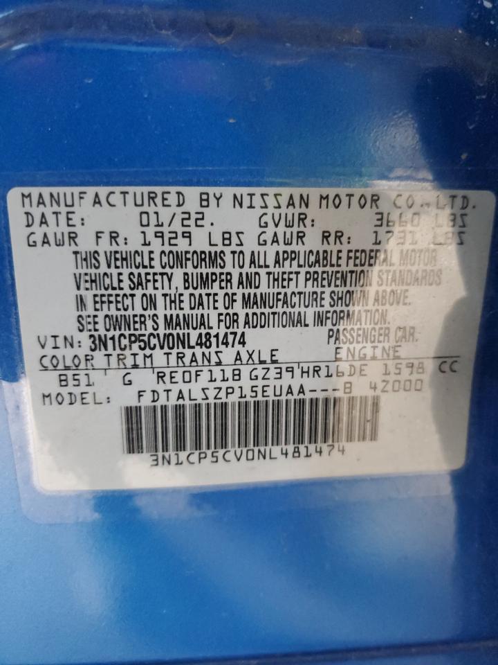 3N1CP5CV0NL481474 NISSAN KICKS 2022