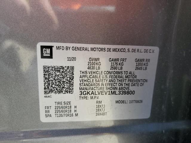 2021 GMC Terrain Slt VIN: 3GKALVEV1ML339800 Lot: 52033604