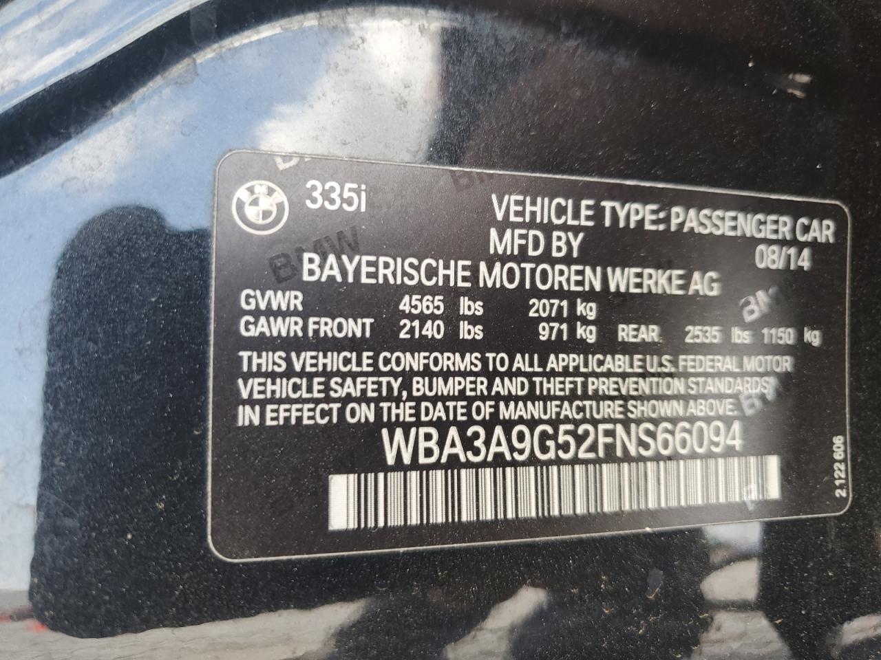 Lot #3315703719 2015 BMW 335 I