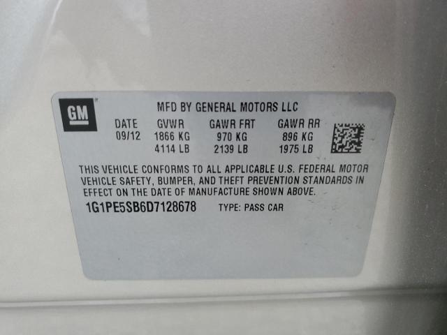 2013 Chevrolet Cruze Lt VIN: 1G1PE5SB6D7128678 Lot: 51025434