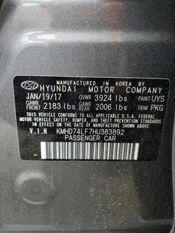 2017 HYUNDAI ELANTRA SE - KMHD74LF7HU383892