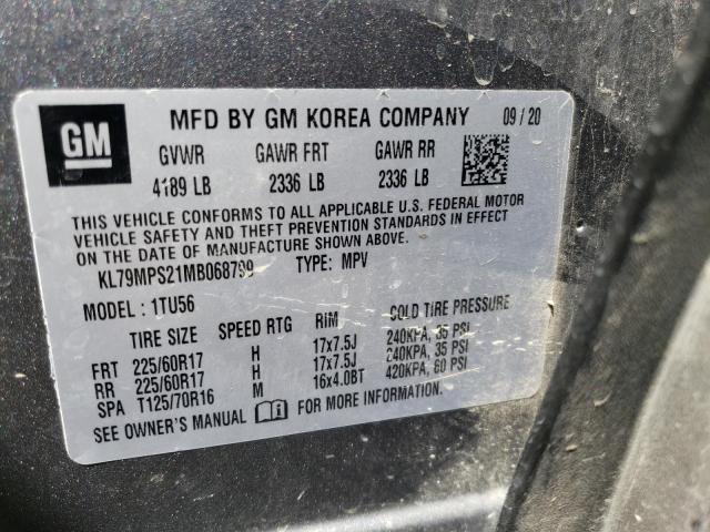 2021 Chevrolet Trailblazer Lt VIN: KL79MPS21MB068799 Lot: 50649234