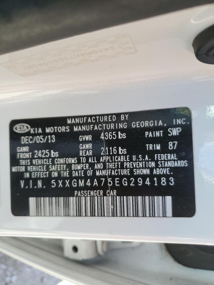 5XXGM4A75EG294183 2014 Kia Optima Lx