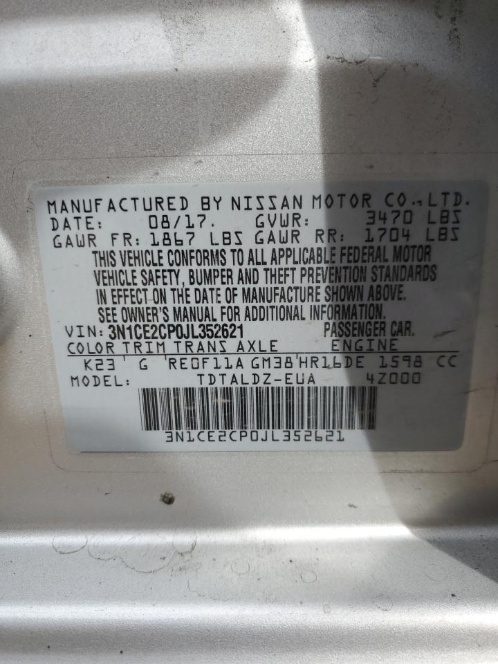 3N1CE2CP0JL352621 2018 Nissan Versa Note S