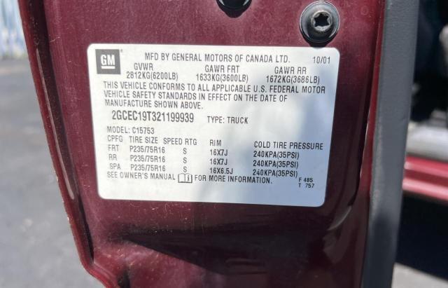 2002 Chevrolet Silverado C1500 VIN: 2GCEC19T321199939 Lot: 51942904