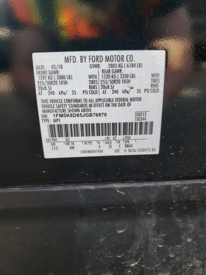 1FM5K8D85JGB76870 FORD EXPLORER 2018