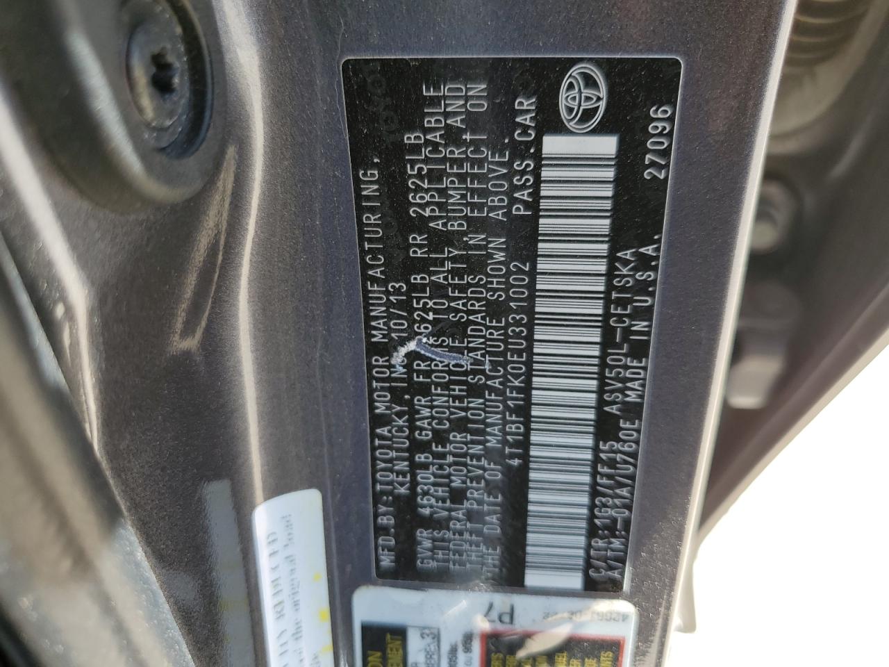 4T1BF1FK0EU331002 2014 Toyota Camry L