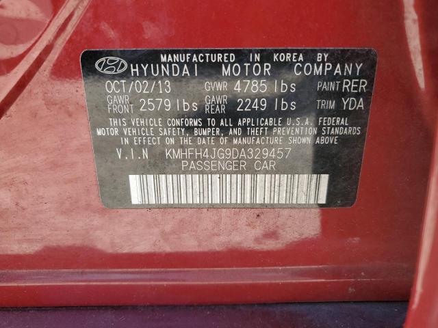 2013 Hyundai Azera Gls VIN: KMHFH4JG9DA329457 Lot: 52047644