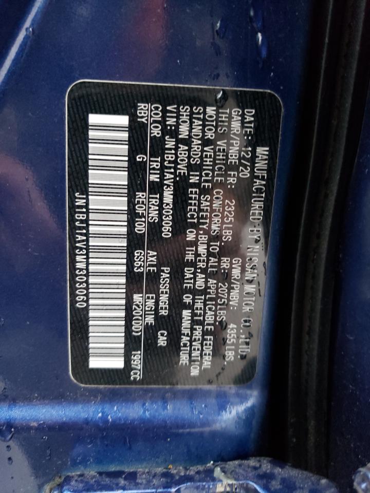 JN1BJ1AV3MW303060 NISSAN ROGUE 2021