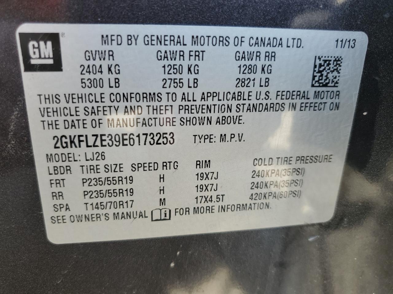 2GKFLZE39E6173253 2014 GMC Terrain Denali