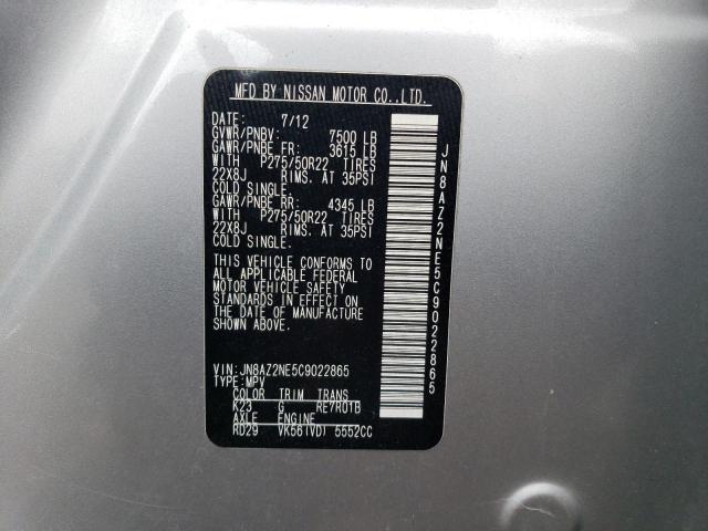 2012 Infiniti Qx56 VIN: JN8AZ2NE5C9022865 Lot: 43433611