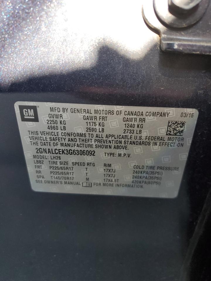 2GNALCEK3G6306092 CHEVROLET EQUINOX 2016