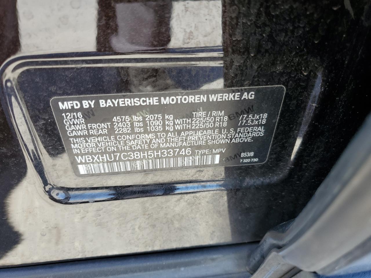 WBXHU7C38H5H33746 2017 BMW X1 Sdrive28I