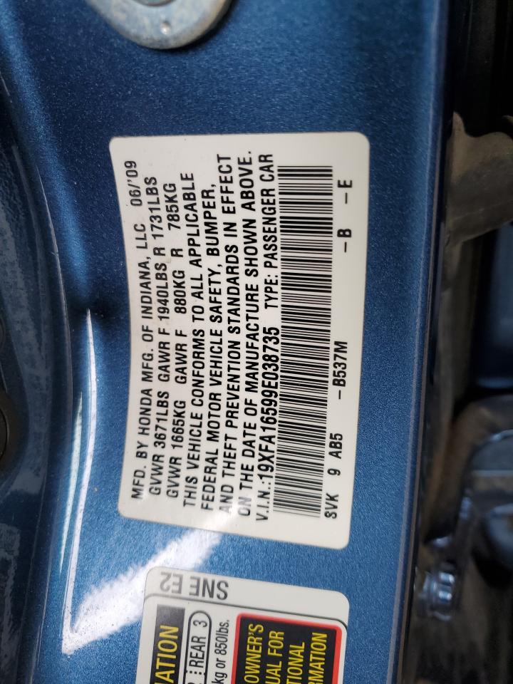 19XFA16599E038735 2009 Honda Civic Lx