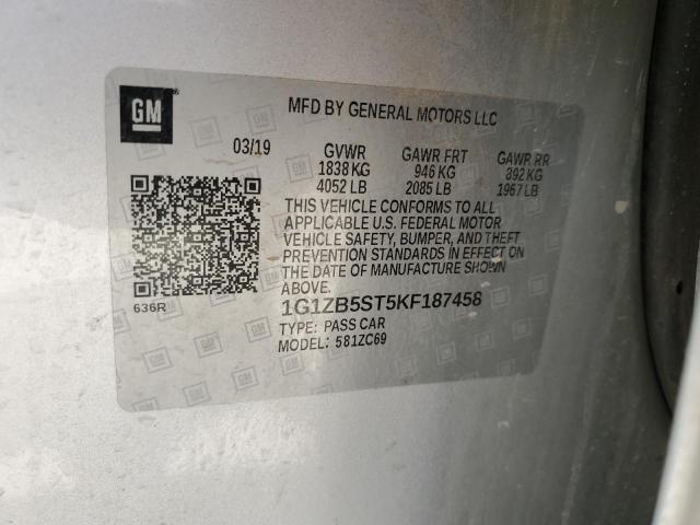 1G1ZB5ST5KF187458 CHEVROLET MALIBU 2019