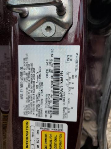 2017 FORD FUSION S - 3FA6P0G71HR366995