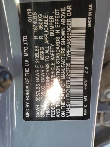 2019 HONDA CIVIC SPOR - SHHFK7H97KU213725