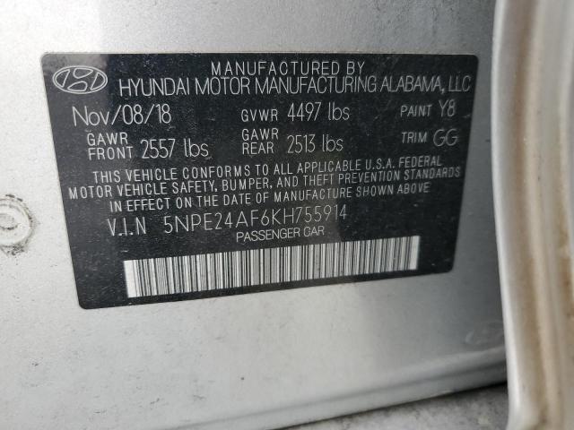 5NPE24AF6KH755914 | 2019 Hyundai sonata se