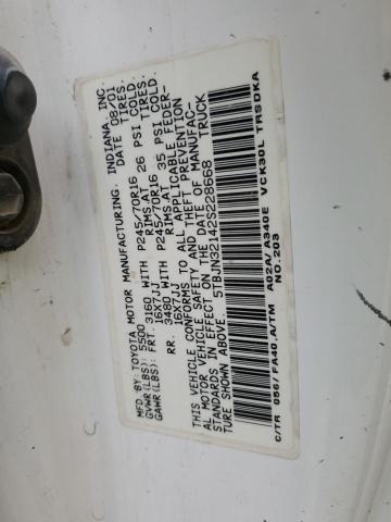 2002 Toyota Tundra VIN: 5TBJN32142S228668 Lot: 51748334