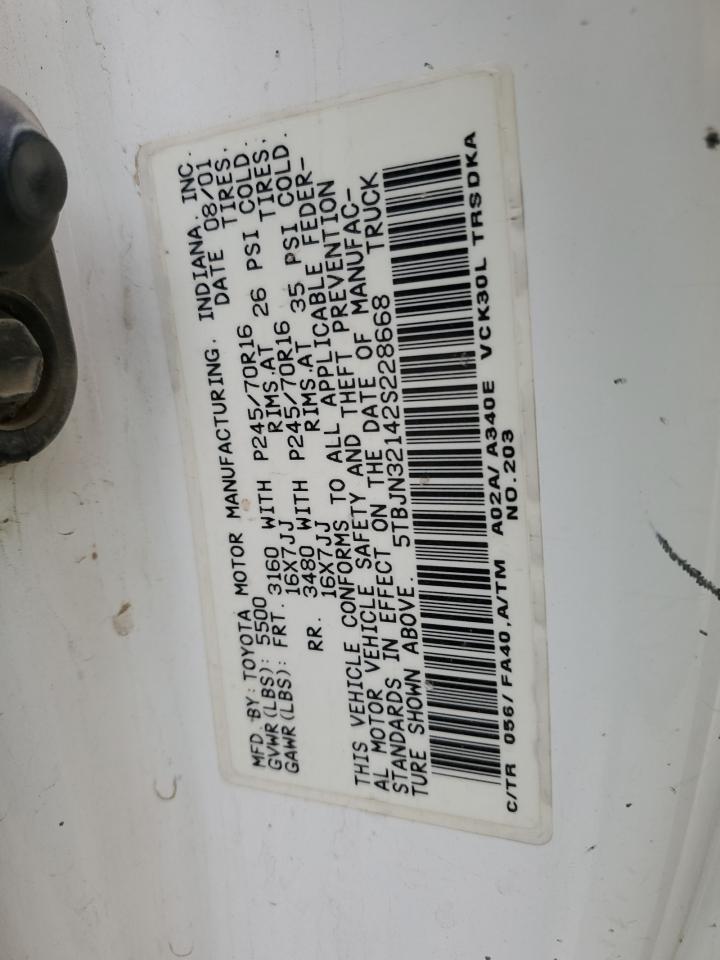 5TBJN32142S228668 2002 Toyota Tundra