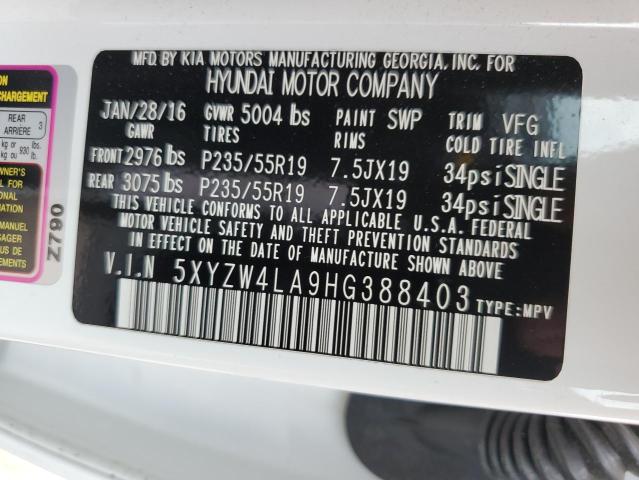 2017 HYUNDAI SANTA FE S - 5XYZW4LA9HG388403