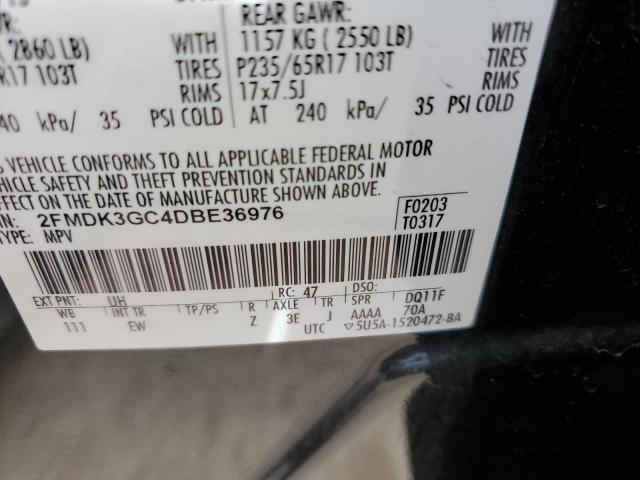 2013 Ford Edge Se VIN: 2FMDK3GC4DBE36976 Lot: 49873804