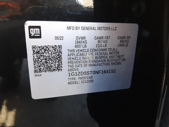 2022 Chevrolet Malibu Lt VIN: 1G1ZD5ST0NF164152 Lot: 51766614