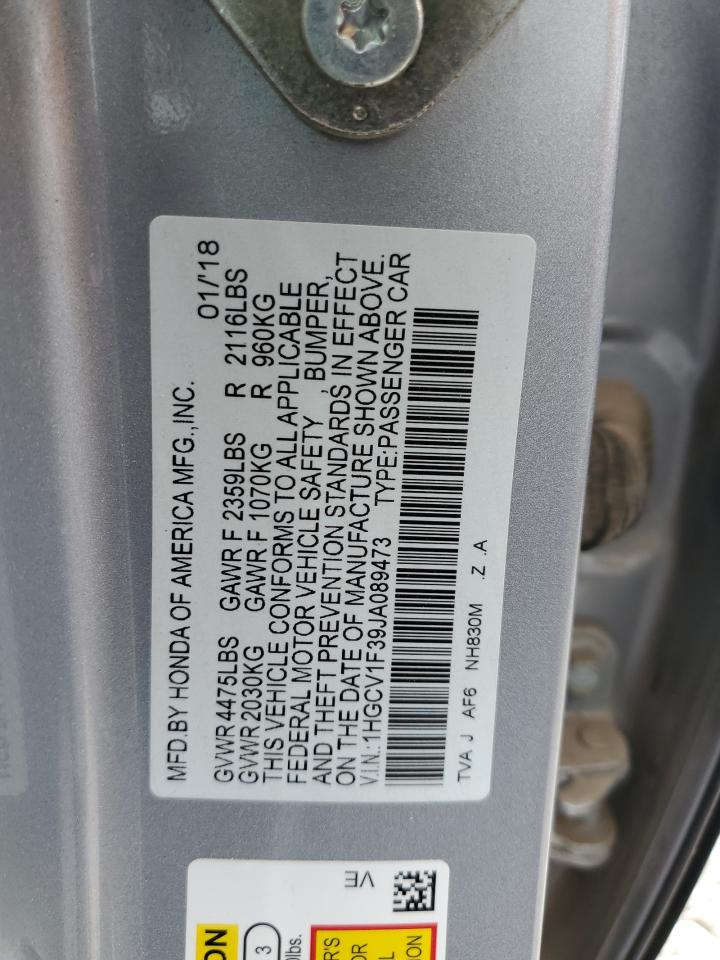 1HGCV1F39JA089473 HONDA ACCORD 2018