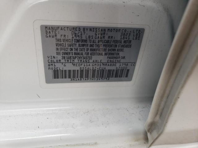 2017 Nissan Sentra S VIN: 3N1AB7AP7HY349793 Lot: 49238574