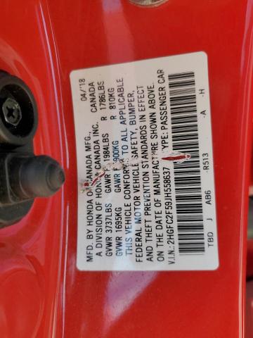 2018 Honda Civic Lx VIN: 2HGFC2F59JH558637 Lot: 51945944