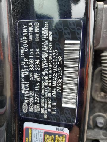 2022 Hyundai Elantra Sel VIN: KMHLM4AG5NU306725 Lot: 50989544