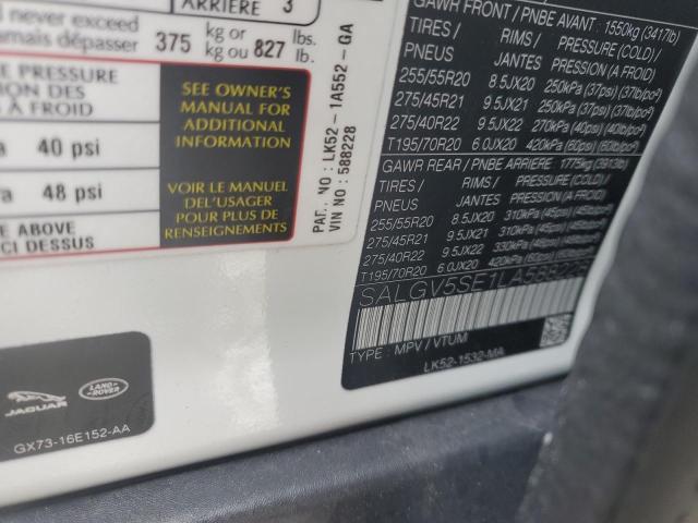 2020 LAND ROVER RANGE ROVE - SALGV5SE1LA588228