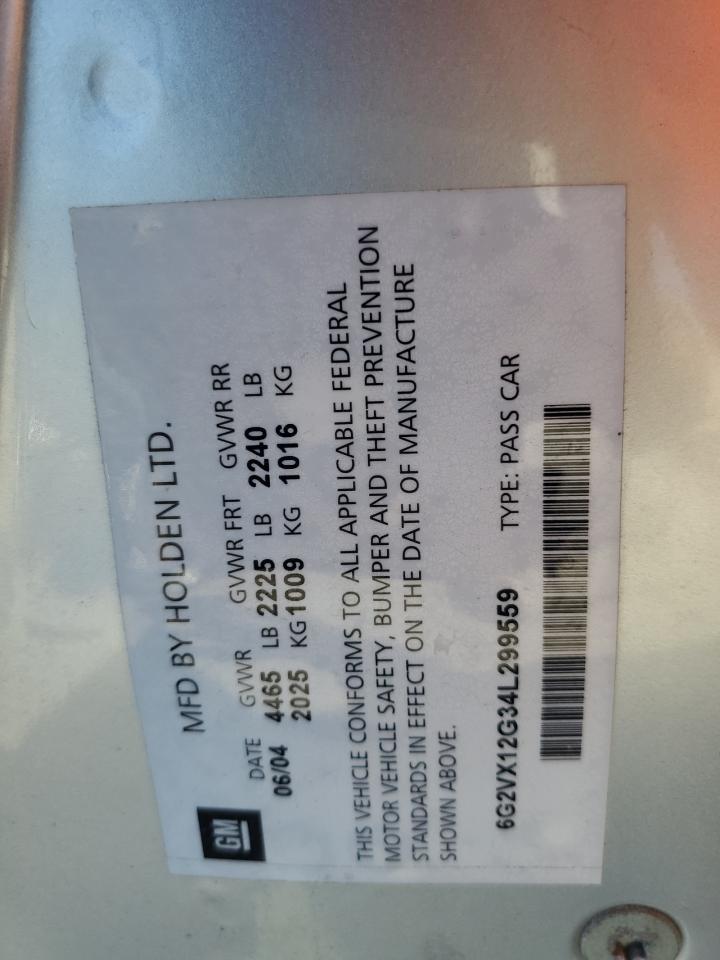 6G2VX12G34L299559 2004 Pontiac Gto