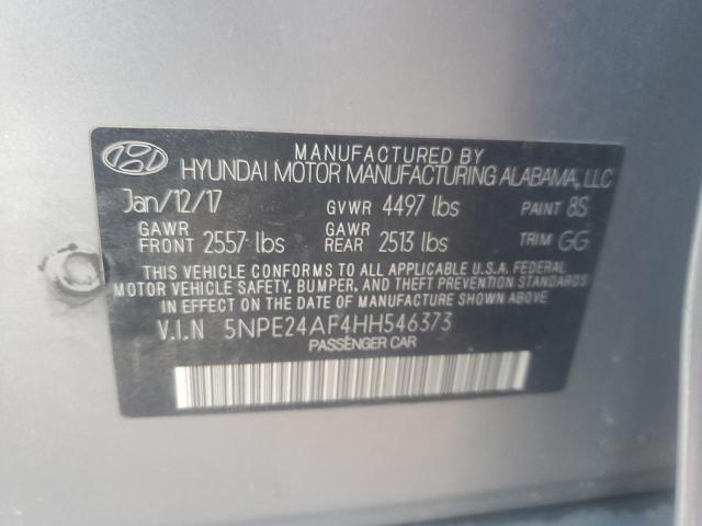 2017 Hyundai Sonata Se VIN: 5NPE24AF4HH546373 Lot: 52043714
