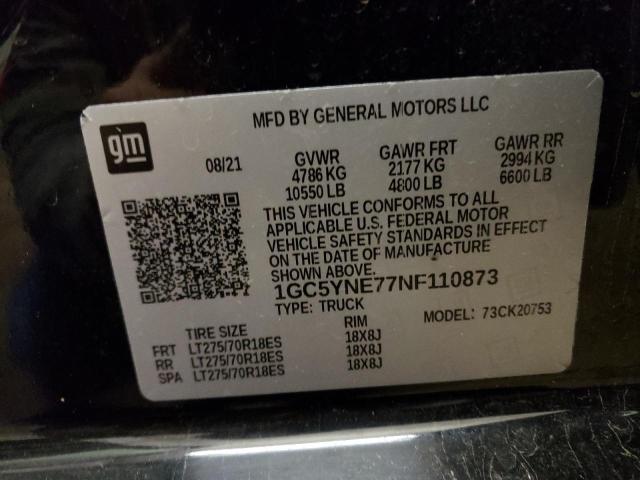 2022 CHEVROLET 2500 1GC5YNE77NF110873