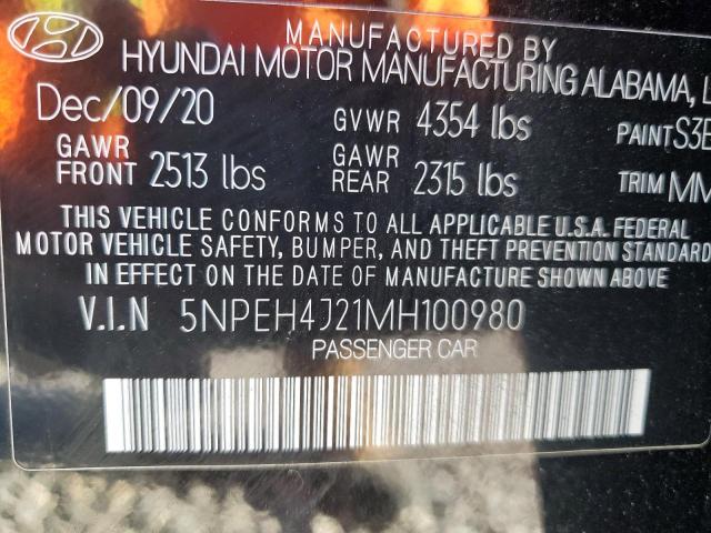 2021 HYUNDAI SONATA LIM - 5NPEH4J21MH100980