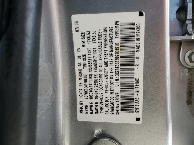 2008 Honda Cr-V Lx VIN: 3CZRE38328G708910 Lot: 50036234