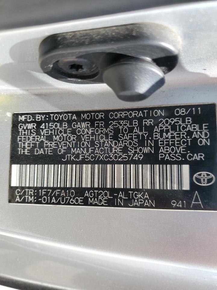 JTKJF5C7XC3025749 2012 Toyota Scion Tc