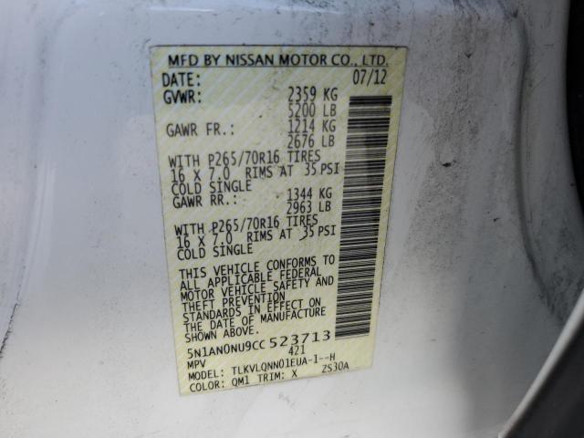 Lot #2505946430 2012 NISSAN XTERRA OFF salvage car