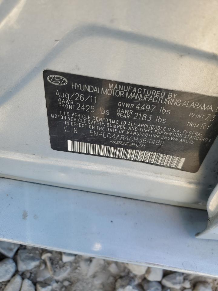 5NPEC4AB4CH364482 2012 Hyundai Sonata Se