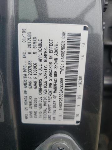 2009 Honda Accord Lx VIN: 1HGCP26369A095386 Lot: 49580974