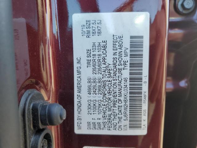 2019 Honda Cr-V Exl VIN: 5J6RW2H8XKL034146 Lot: 50119454