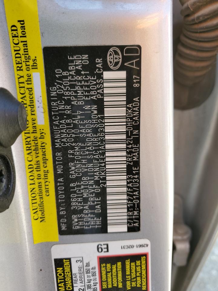 2T1KU4EE1AC363021 2010 Toyota Corolla Matrix