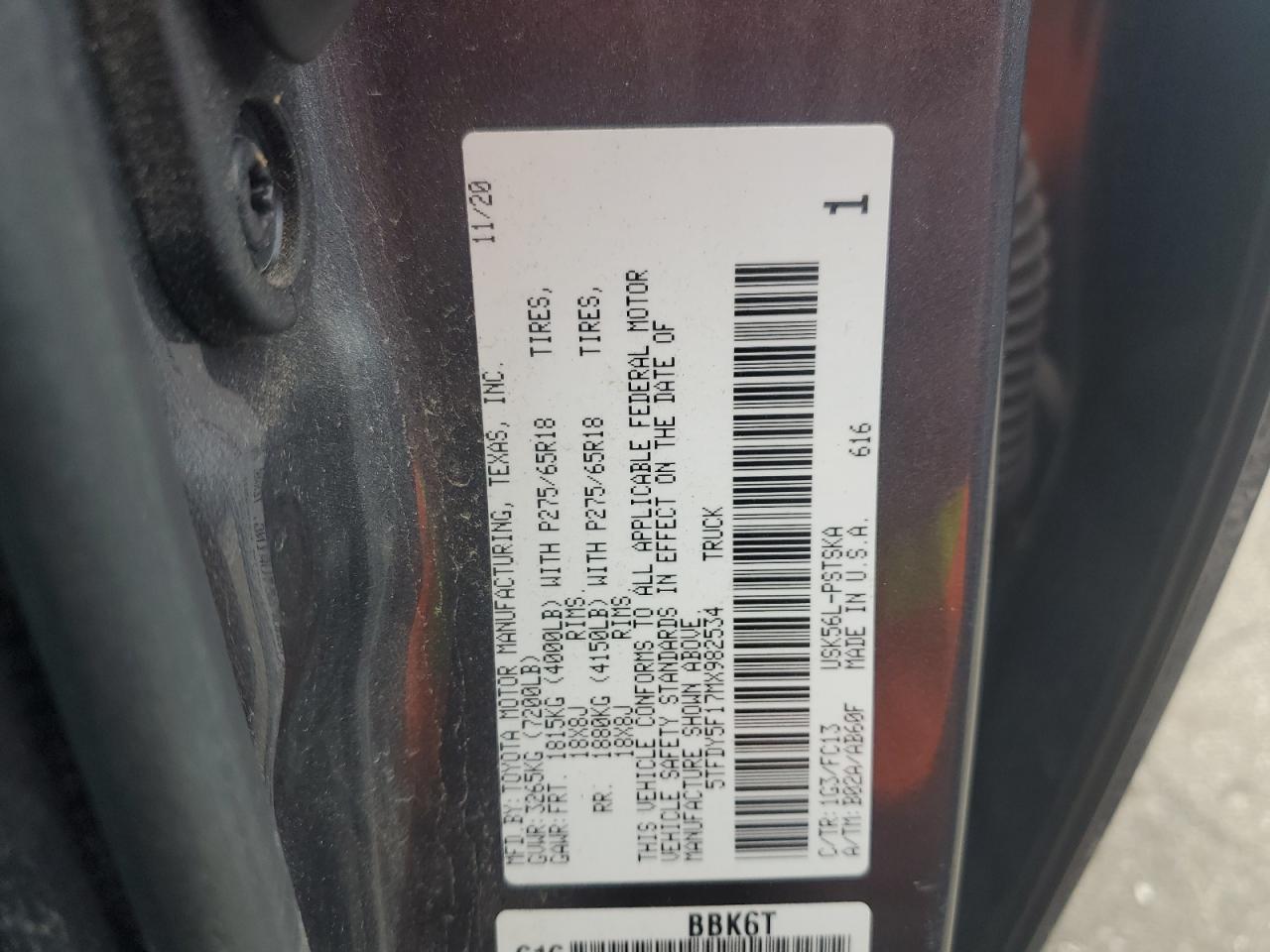 5TFDY5F17MX982534 2021 Toyota Tundra Crewmax Sr5