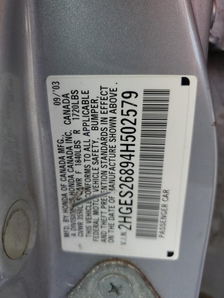 2HGES26894H502579 2004 Honda Civic Ex