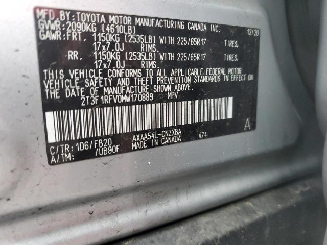 2021 TOYOTA RAV4 LE - 2T3F1RFV0MW170889