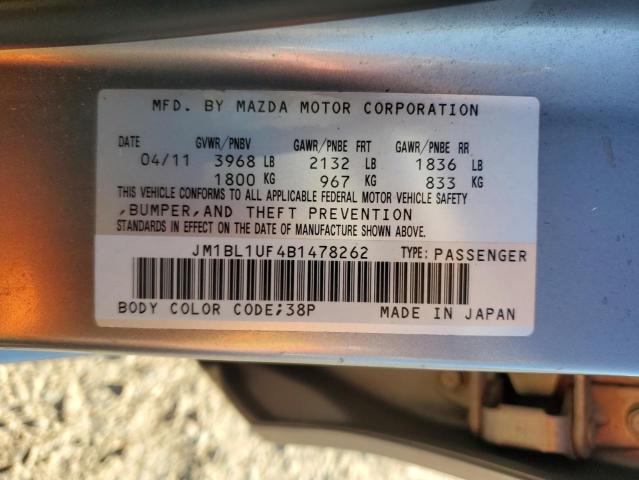 2011 Mazda 3 I VIN: JM1BL1UF4B1478262 Lot: 50819674